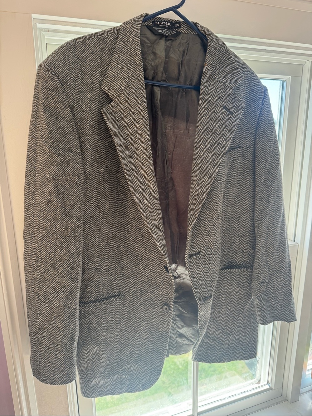 Nasty Gal Gray Herringbone Sport Coat